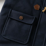 Dave&Bella Kids Boys Navy Blue College-style Outwear Padded Hooded Coats