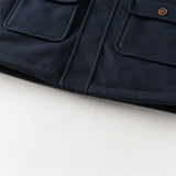 Dave&Bella Kids Boys Navy Blue College-style Outwear Padded Hooded Coats