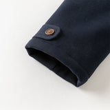 Dave&Bella Kids Boys Navy Blue College-style Outwear Padded Hooded Coats