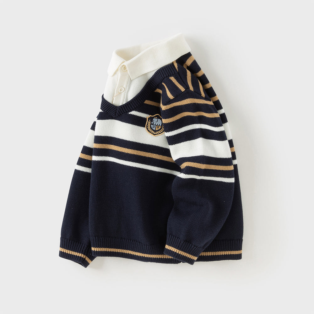 Dave&Bella Kids Boys Cool Navy Blue Comfortable Cotton Sweaters