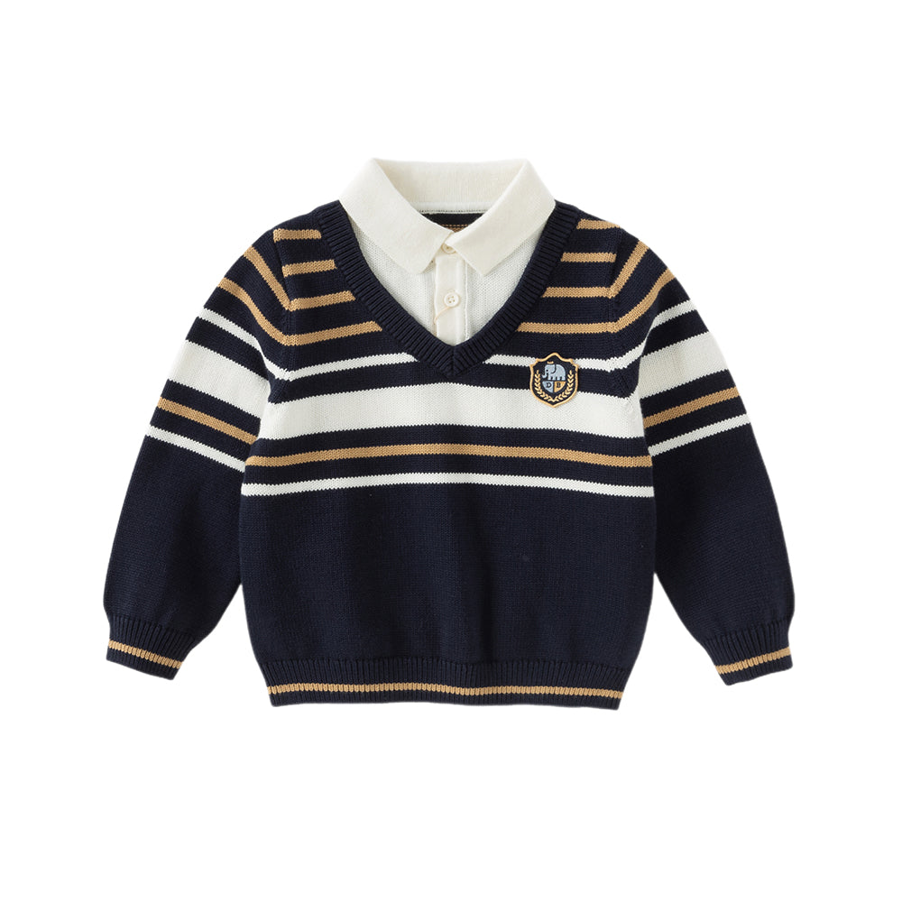 Dave&Bella Kids Boys Winter Cool Navy Blue Comfortable Cotton Sweaters Tops