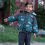 Dave&Bella Toddler Boys Night Sky Blue Outwear Warm Hooded Padded Coats