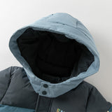 Dave&Bella Toddler Boys Night Sky Blue Outwear Warm Hooded Padded Coats