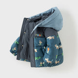 Dave&Bella Toddler Boys Night Sky Blue Outwear Warm Hooded Padded Coats