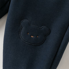 Dave&Bella Toddler Boys Winter Casual Denim Blue Shool Knit Sweatpants