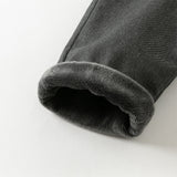 Dave&Bella Toddler Boys Grey Casual Plush-lined Warm Straight Leg Pants