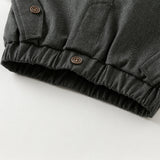 Dave&Bella Toddler Boys Grey Casual Plush-lined Warm Straight Leg Pants