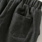 Dave&Bella Toddler Boys Grey Casual Plush-lined Warm Straight Leg Pants