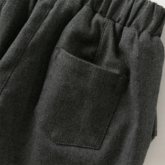 Dave&Bella Toddler Boys Winter Grey Casual Plush-lined Warm Straight Leg Pants