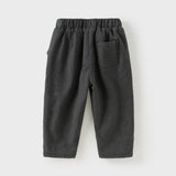 Dave&Bella Toddler Boys Grey Casual Plush-lined Warm Straight Leg Pants