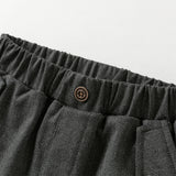Dave&Bella Toddler Boys Grey Casual Plush-lined Warm Straight Leg Pants