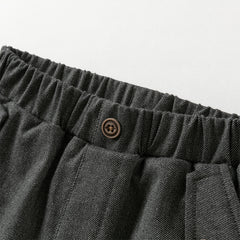 Dave&Bella Toddler Boys Winter Grey Casual Plush-lined Warm Straight Leg Pants