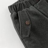 Dave&Bella Toddler Boys Grey Casual Plush-lined Warm Straight Leg Pants