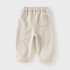 Dave&Bella Toddler Girls/Boys Autumn Versatile Knit Padded Sweatpants Long Pants
