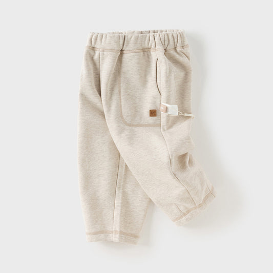 Dave&Bella Toddler Girls/Boys Autumn Versatile Knit Padded Sweatpants Long Pants
