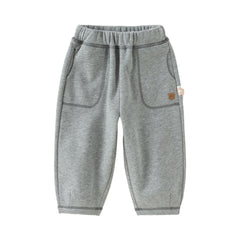 Dave&Bella Toddler Girls/Boys Autumn Versatile Knit Padded Sweatpants Long Pants