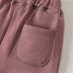 Dave&Bella Toddler Girls/Boys Autumn Versatile Knit Padded Sweatpants Long Pants