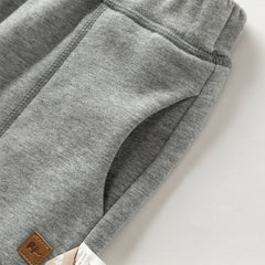 Dave&Bella Toddler Girls/Boys Autumn Versatile Knit Padded Sweatpants Long Pants
