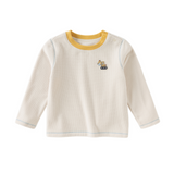 Dave&Bella Kids Boys Versatile Beige/Grey Classic T-shirt Tops