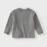 Dave&Bella Kids Boys Versatile Beige/Grey Classic T-shirt Tops