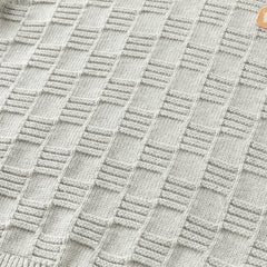 Dave&Bella Kids Boys Versatile Blue/Grey Breathable Cotton Turtle Pullover Sweater Tops