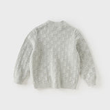 Dave&Bella Kids Boys Versatile Blue/Grey Breathable Cotton Turtle Pullover Sweater Tops