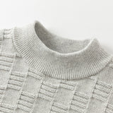 Dave&Bella Kids Boys Versatile Blue/Grey Breathable Cotton Turtle Pullover Sweater Tops