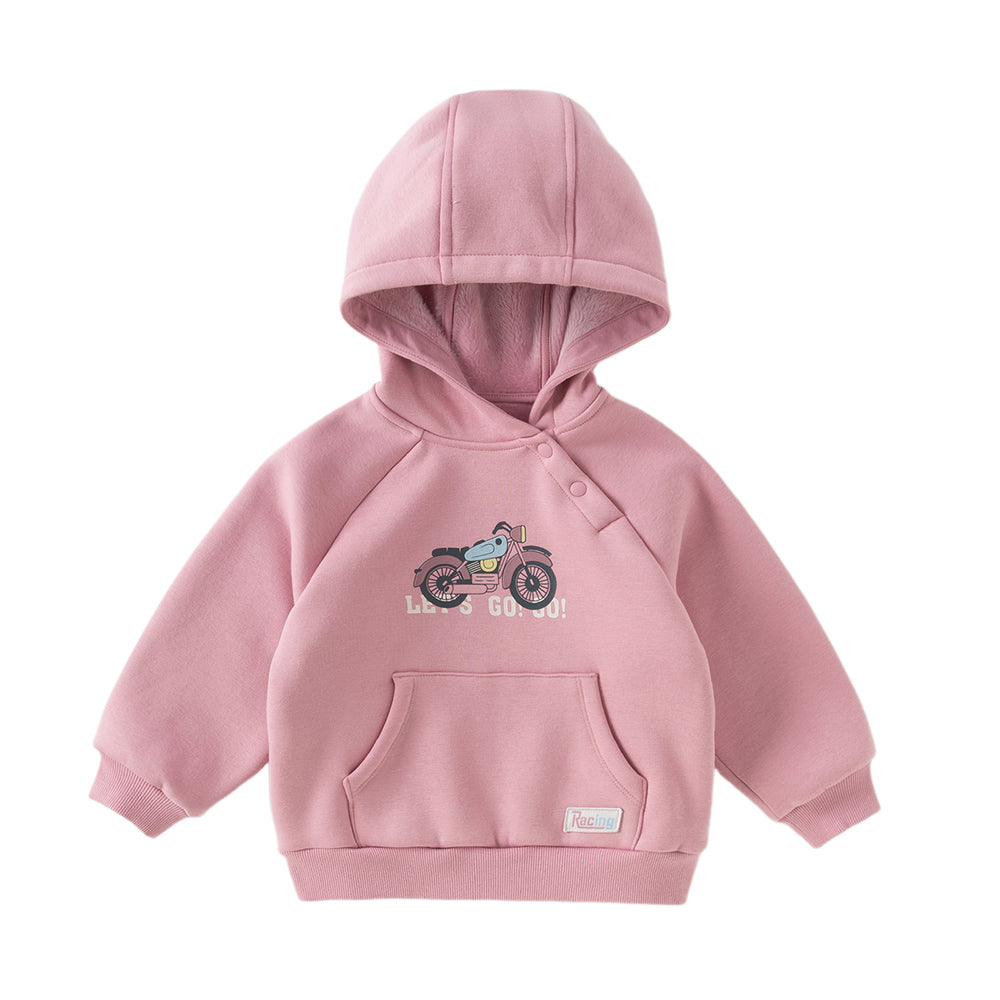 Dave&Bella Toddler Girls/Boys Winter Cozy Hooded Plush-lined Warm Sweatshirts Tops