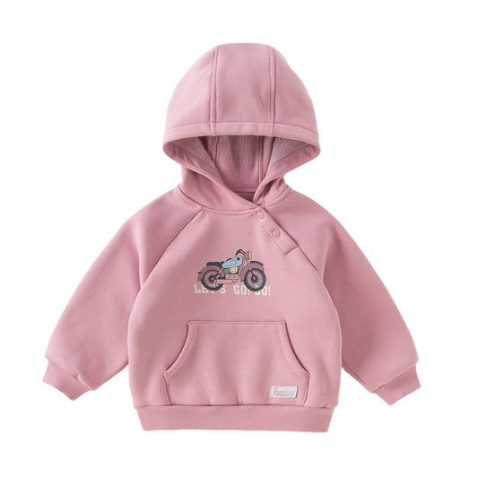 Dave&Bella Toddler Girls/Boys Winter Cozy Hooded Plush-lined Warm Sweatshirts Tops