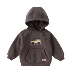 Dave&Bella Toddler Girls/Boys Winter Cozy Hooded Plush-lined Warm Sweatshirts Tops