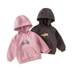 Dave&Bella Toddler Girls/Boys Winter Cozy Hooded Plush-lined Warm Sweatshirts Tops