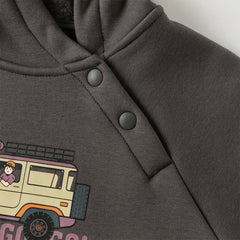 Dave&Bella Toddler Girls/Boys Winter Cozy Hooded Plush-lined Warm Sweatshirts Tops