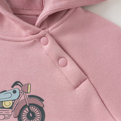 Dave&Bella Toddler Girls/Boys Winter Cozy Hooded Plush-lined Warm Sweatshirts Tops