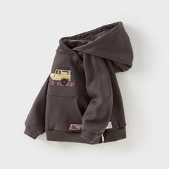 Dave&Bella Toddler Girls/Boys Winter Cozy Hooded Plush-lined Warm Sweatshirts Tops