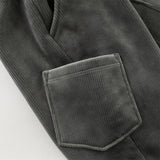 Dave&Bella Toddler Boys Casual Grey Plush-lined Drawstring Pants