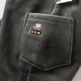 Dave&Bella Toddler Boys Casual Grey Plush-lined Drawstring Pants