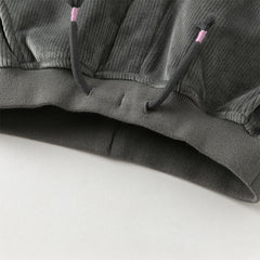 Dave&Bella Toddler Boys Winter Casual Grey Plush-lined Drawstring Pants