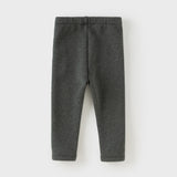 Dave&Bella Toddler Girls Casual Beige/Grey Outdoor Soft Plush-lined Leggings