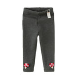 Dave&Bella Toddler Girls Casual Beige/Grey Outdoor Soft Plush-lined Leggings