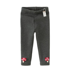 Dave&Bella Toddler Girls Casual Beige/Grey Outdoor Soft Plush-lined Leggings