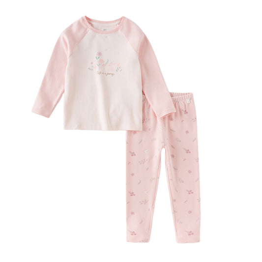 Dave&Bella Kids Girls/Boys Autumn Pink/Purple/Green Cozy Ultra-soft Pajama Sets