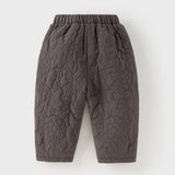 Dave&Bella Toddler Boys Versatile Grey Purple Loose Padded Pants