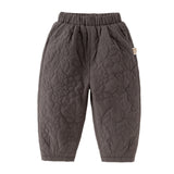 Dave&Bella Toddler Boys Versatile Grey Purple Loose Padded Pants