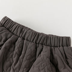 Dave&Bella Toddler Boys Versatile Grey Purple Loose Padded Pants