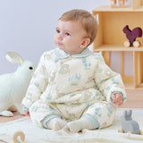 Dave&Bella Baby Girls/Boys Print Grey Green/Pink Padded Indoor Rompers