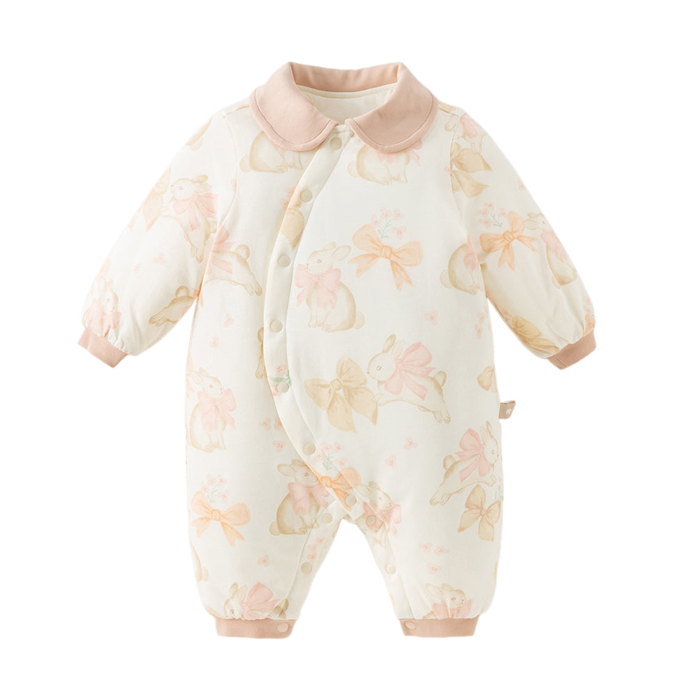 Dave&Bella Baby Girls/Boys Print Grey Green/Pink Padded Indoor Rompers