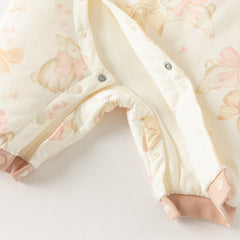 Dave&Bella Baby Girls/Boys Winter Print Grey Green/Pink Padded Indoor Rompers
