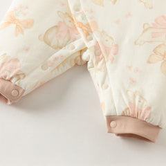 Dave&Bella Baby Girls/Boys Winter Print Grey Green/Pink Padded Indoor Rompers