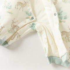 Dave&Bella Baby Girls/Boys Winter Print Grey Green/Pink Padded Indoor Rompers