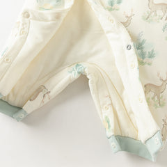 Dave&Bella Baby Girls/Boys Winter Print Grey Green/Pink Padded Indoor Rompers